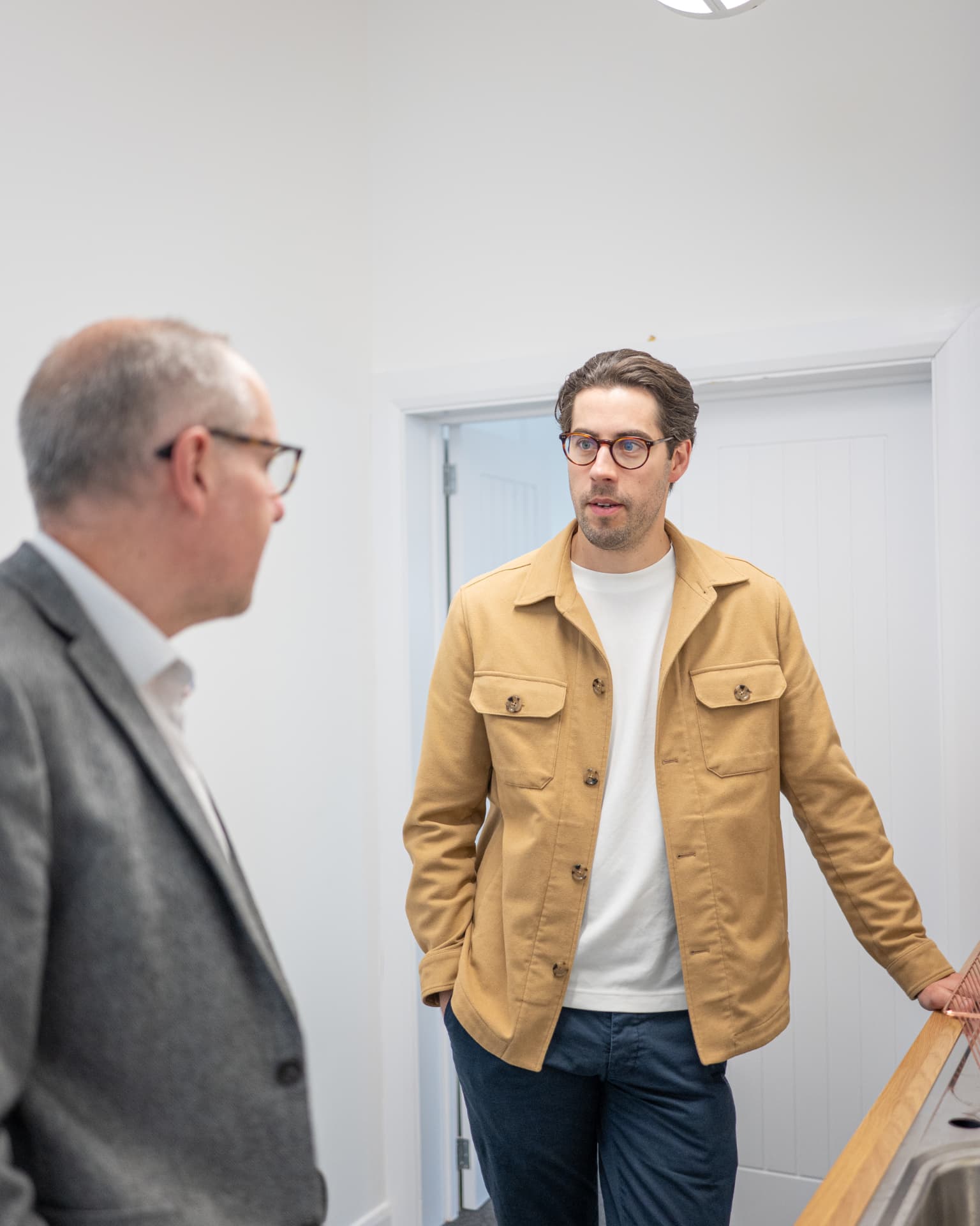 Surveyors discussing a property inspection